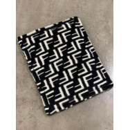 Брендовий килимок-лежанка для маленьких порід собак, килимок у машину плюшевий FENDI, чорний 