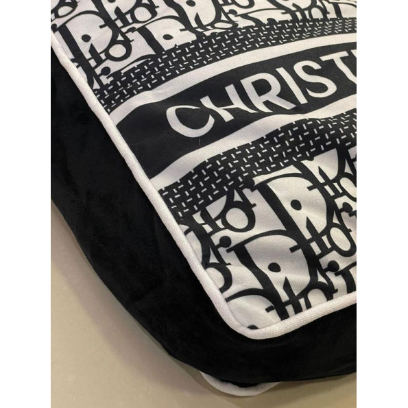 Брендова лежанка матрацик для собак та кішок Christian Dior чорна  -
                                                        Фото 3