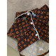 Брендовая рубашка для собак Louis Vuitton на кнопках, шелк коричневая 2XL -
                                                        Фото 2