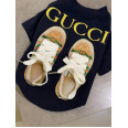 Брендова футболка для собак Gucci кеди зі шнурками, чорна S