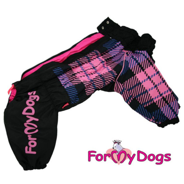 Дождевик для собак для больших собак For My Dogs "Розовая клетка" Черный B1 Дождевик для собак для больших собак For My Dogs "Розовая клетка" Черный B1
