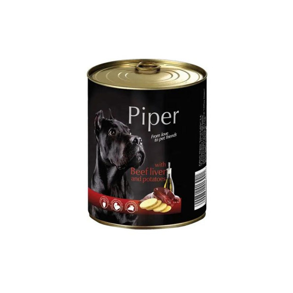 Консерви для собак Piper Dog Яловича печінка та картопля 400г Консерви для собак Piper Dog Яловича печінка та картопля 400г