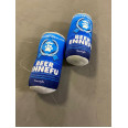Іграшка для собак BEER ENNEFU плюшева з пищалком у вигляді жерстяної банки з пивом, синя 