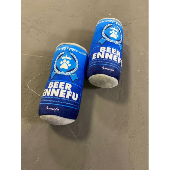 Іграшка для собак BEER ENNEFU плюшева з пищалком у вигляді жерстяної банки з пивом, синя Іграшка для собак BEER ENNEFU плюшева з пищалком у вигляді жерстяної банки з пивом, синя