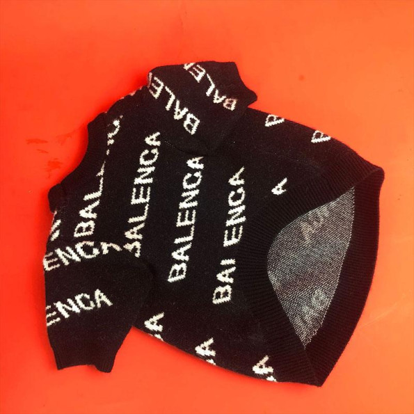 Брендовый свитер для собак Balenciaga двухслойная вязка черный M -
                                                        Фото 3