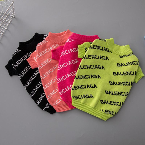 Брендовый свитер для собак Balenciaga двухслойная вязка черный M -
                                                        Фото 8