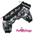 Дощовик для собак For My Dogs "Графіті" чорний