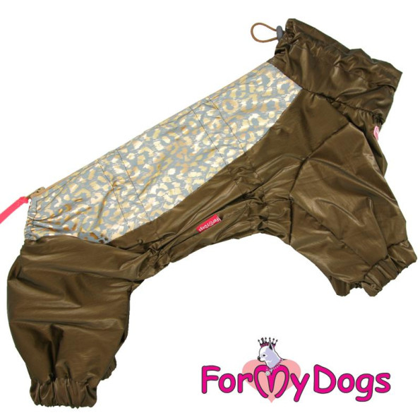 Дощовик для собак For My Dogs "Золоті візерунки" золотий