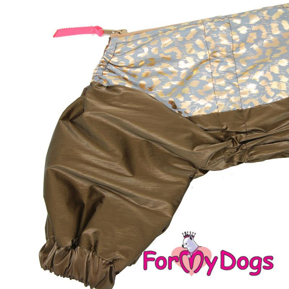Дощовик для собак For My Dogs "Золоті візерунки" золотий -
                                                        Фото 3