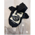 Толстовка для собак CHANEL з капюшоном, Малюнок №5, чорна