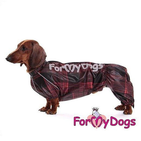 Дощовик для собак For My Dogs "Клітинка" бордовий