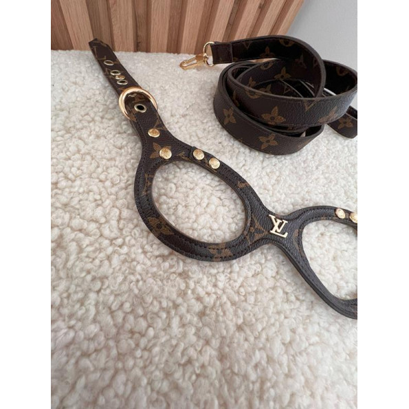 Брендовая шлея для собак LOUIS VUITTON с поводком форма ОЧКИ для лапок, коричневая -
Фото 2 Брендовая шлея для собак LOUIS VUITTON с поводком форма ОЧКИ для лапок, коричневая -
Фото 2