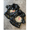 Брендова зимова куртка для собак MONCLER на пуху з капюшоном, чорна