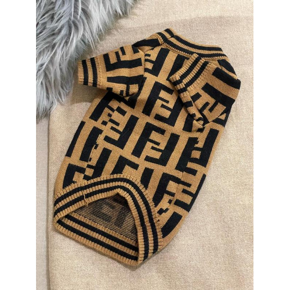 Светр для собак FENDI принт з крупними літерами F, коричневий M -
                                                        Фото 2