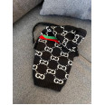 Вязанная кофта для собак GUCCI с капюшоном на шнурках черная M