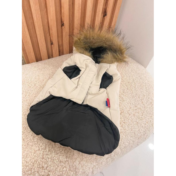 Зимова жилетка для собак CANADA GOOSE з капюшоном, на пуху , бежева L -
                                                        Фото 2