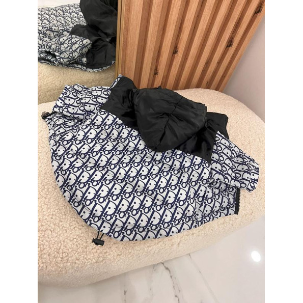 Брендовая зимняя куртка для собак DIOR со сьемным капюшоном, на змейке Черная 2XL