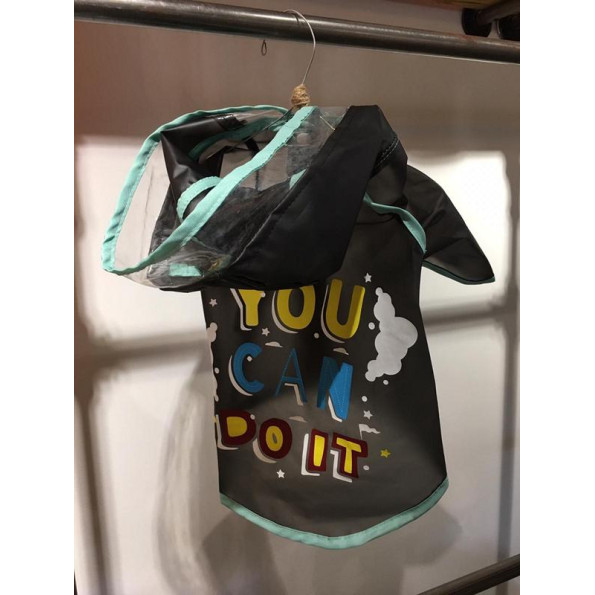Дождевик для собак Multibrand "YOU CAN DO IT" черный -
                                                        Фото 2