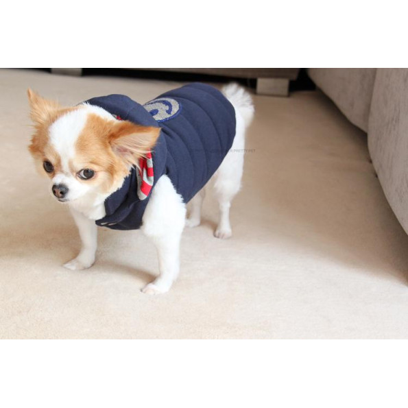 Зимовий жилет для собак Pretty Pet Happy Hooded з малюнком смайлу з їдками, з капюшоном, синій -
Фото 2 Зимовий жилет для собак Pretty Pet Happy Hooded з малюнком смайлу з їдками, з капюшоном, синій -
Фото 2