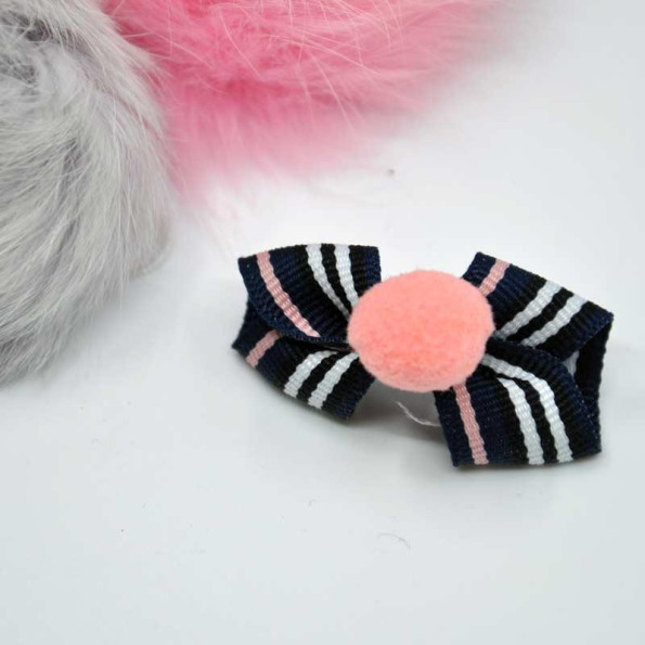 Шпилька для собак Cheepet Полосатик з кулькою, синя 5см 