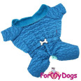 Зимовий комбінезон для собак для великих собак For My Dogs "Прошивка" синій