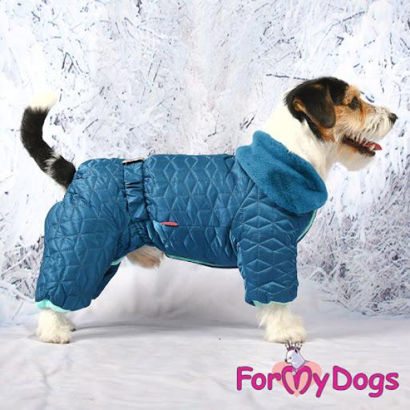 Зимовий комбінезон для собак для великих собак For My Dogs "Прошивка" синій -
                                                        Фото 5