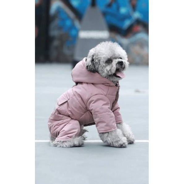 Зимний комбинезон для собак Cheepet "Карман" Розовый M -
                                                        Фото 2