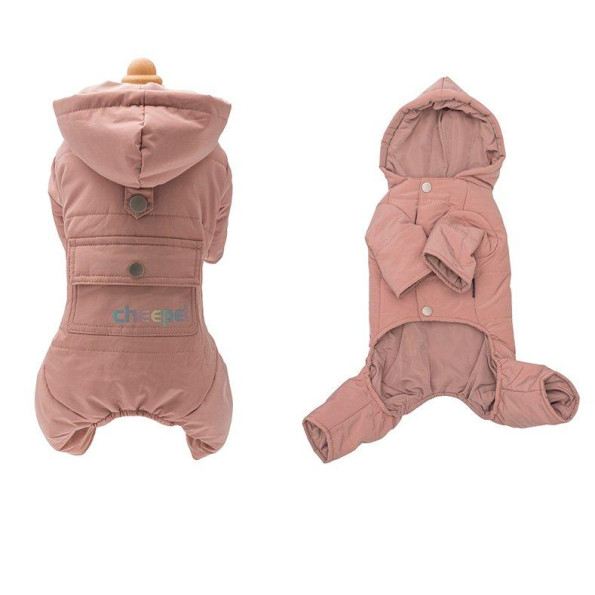 Зимний комбинезон для собак Cheepet "Карман" Розовый M -
                                                        Фото 4