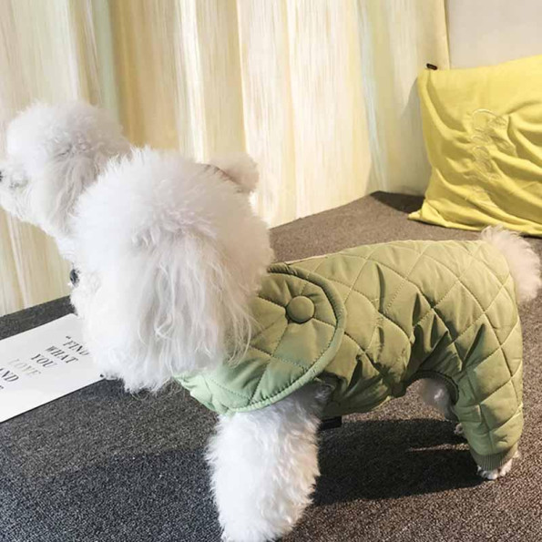 Зимовий комбінезон для собак Cheepet "Кнопка" зелений -
                                                        Фото 2