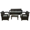 Комплект вуличних садових меблів 5-місний коричневий