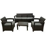 Комплект уличной садовой мебели 5-местный коричневый
