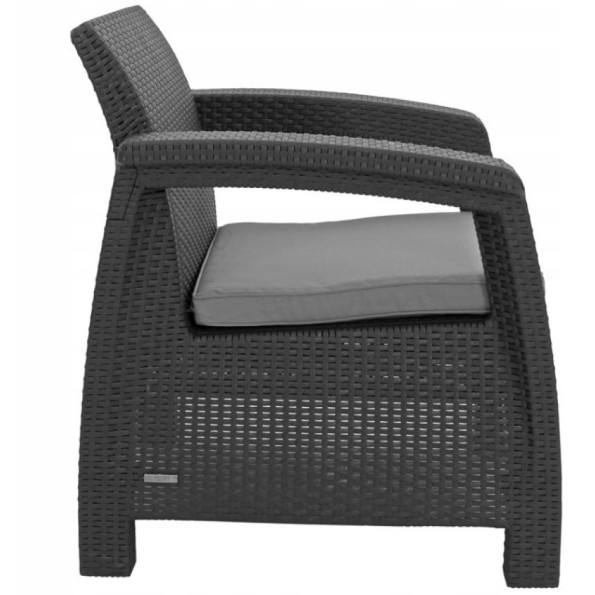 Комплект садовой мебели 4-местный черно-серый -
                                                        Фото 4