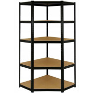 Стелаж кутовий металевий чорний для дому, магазину, гаража