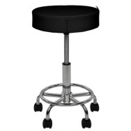 Кресло табурет на колесах без спинки круглое Bonro B-497 черное