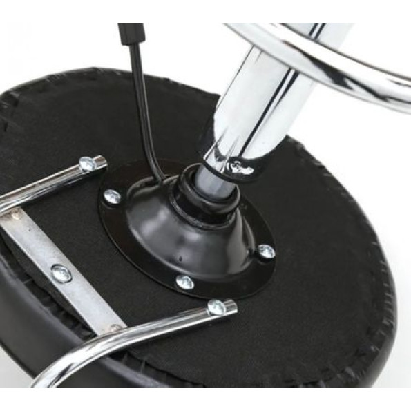 Кресло табурет черное на колесах со спинкой круглое -
                                                        Фото 5