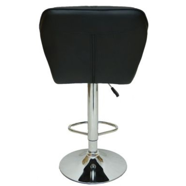 Барный стул со спинкой черный с хромированной ножкой -
                                                        Фото 4