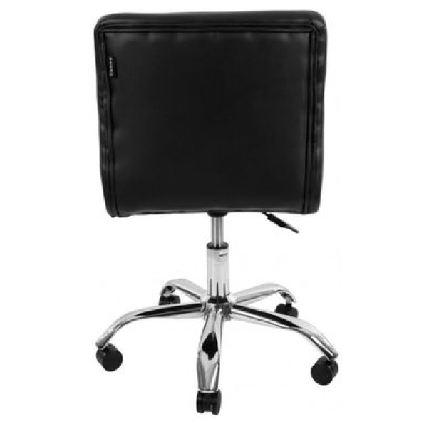 Барный стул со спинкой на колесах черный -
                                                        Фото 5