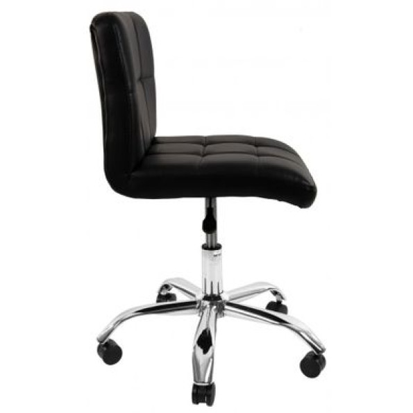 Барный стул со спинкой на колесах черный -
                                                        Фото 4