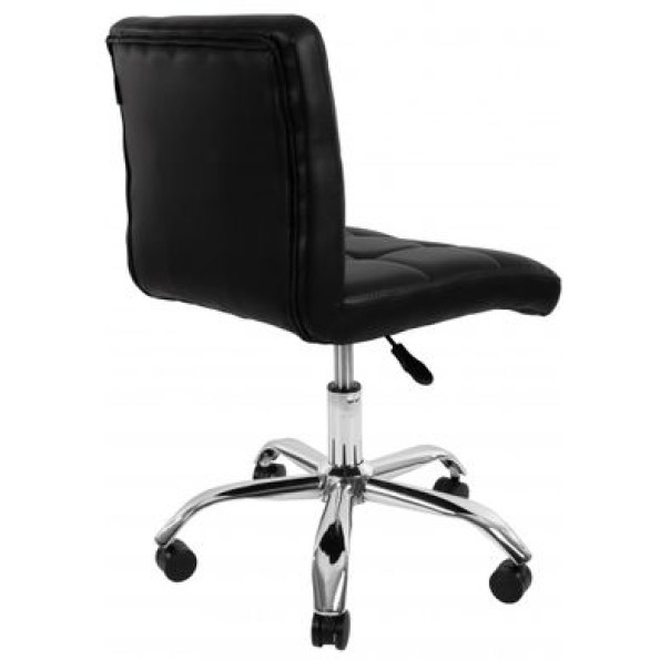 Барный стул со спинкой на колесах черный -
                                                        Фото 3