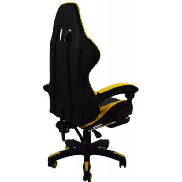 Кресло геймерское желтое с подставкой для ног -
                                                        Фото 7