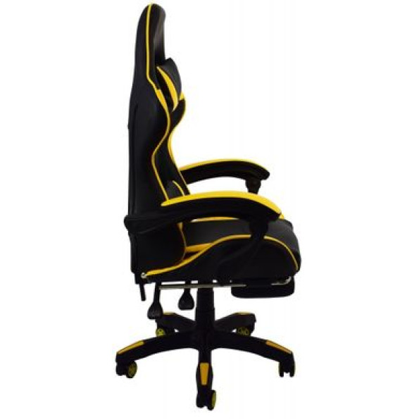 Кресло геймерское желтое с подставкой для ног -
                                                        Фото 3