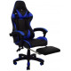 Кресло геймерское синее с подставкой для ног -
                                                        Фото 5