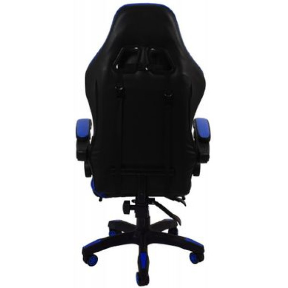 Кресло геймерское синее с подставкой для ног -
                                                        Фото 8