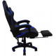 Кресло геймерское синее с подставкой для ног -
                                                        Фото 4