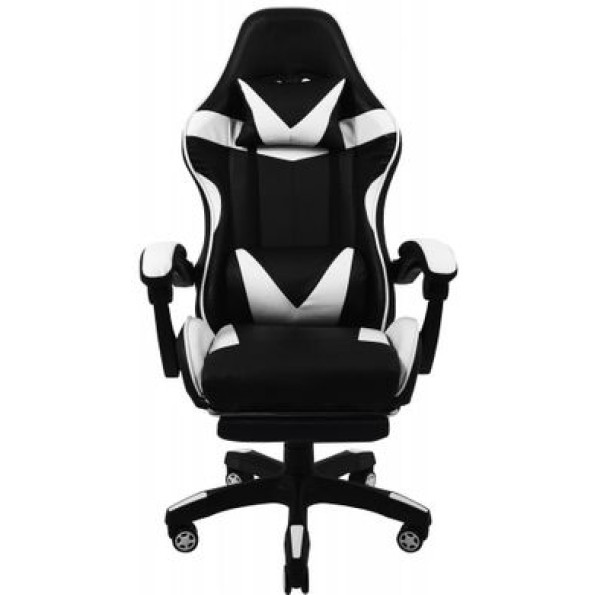 Кресло геймерское белое с подставкой для ног -
                                                        Фото 2