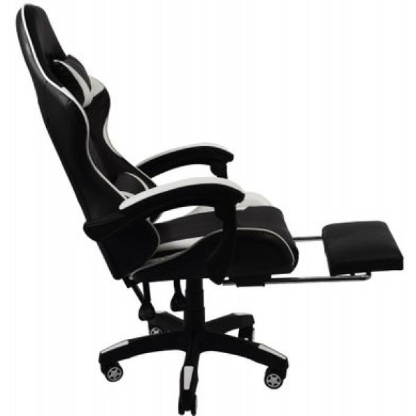 Кресло геймерское белое с подставкой для ног -
                                                        Фото 4