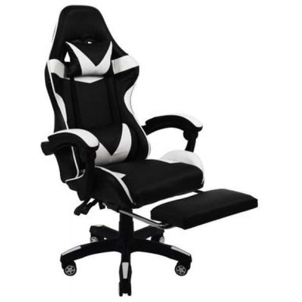 Кресло геймерское белое с подставкой для ног -
                                                        Фото 5