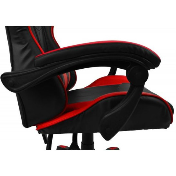 Кресло геймерское черно-красное с подставкой для ног -
                                                        Фото 5