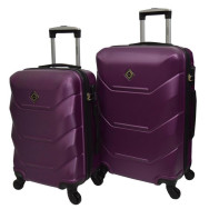 Валіза комплект пластикова 2 штуки середня, велика бузковий