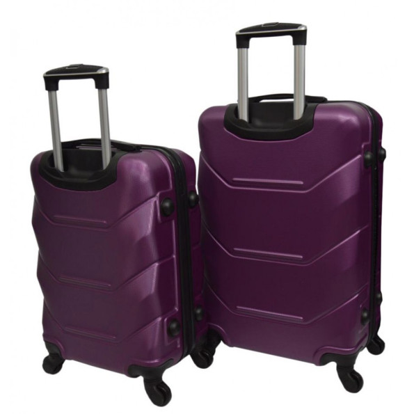 Чемодан комплект пластикова 2 штуки середня, велика сиреневый -
                                                        Фото 2